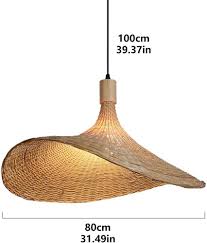 Woven Natural Bamboo Pendant Light - Japanese Inspired Chandelier with E27 Socket for Kitchen Islands, Bookstores, Coffee Shops, Corridors - Adjustable Height - Image 4