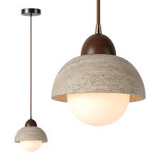 Japandi Designer Textured Marble Pendant Light
