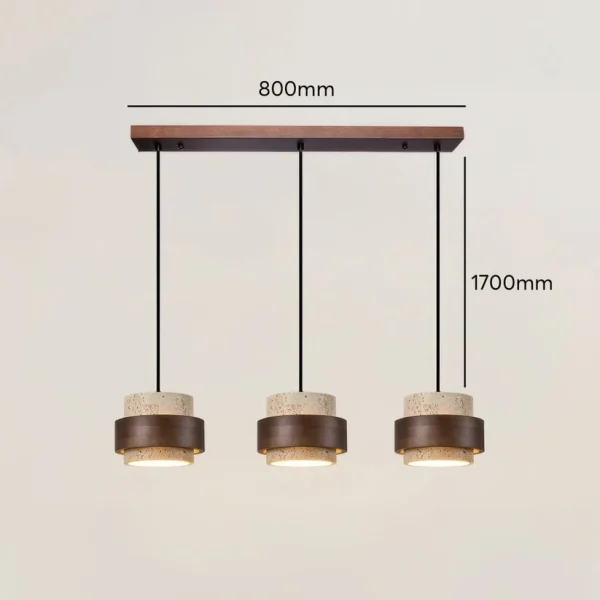 Led Pendant Lamp Bedroom Beside Chandelier Small Stone Light Wood Walnut Color Hanging Lighting Fixture Retro Bar Restaurant - Image 5