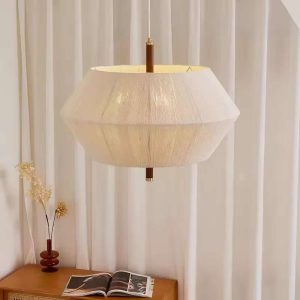 Wabi Sabi Hemp Rope Rattan Led Pendant Light For Living Room Dining Room Bar Hotel Wood Chandelier Hanging Lamp Fixture Lustre 45CM/60CM