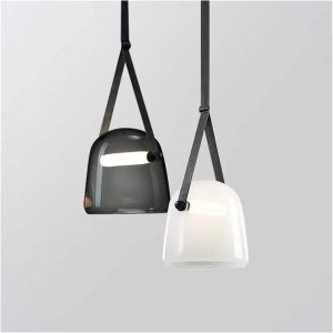 LED GLASS PENDENT#WHITE#GOLD#SMOKEY