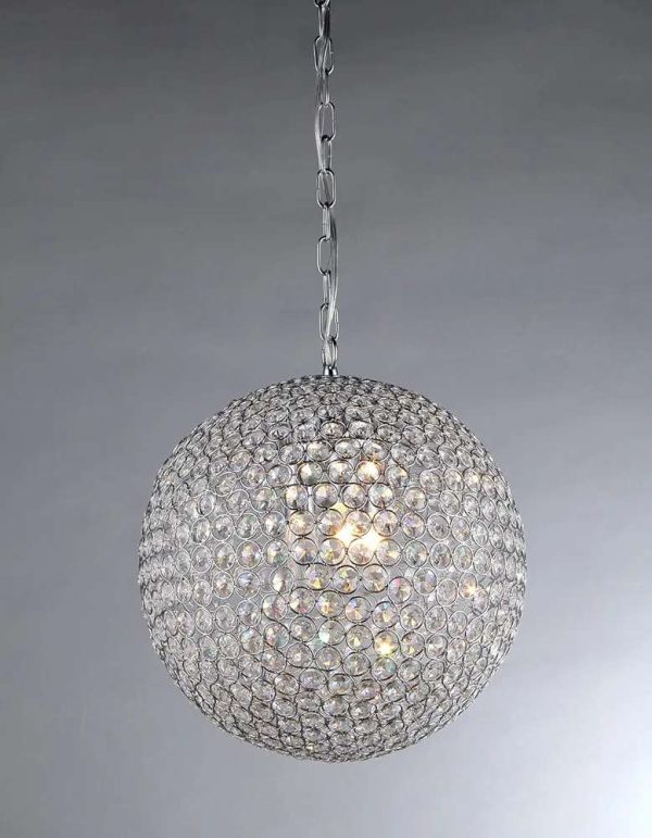 CHROME#METAL#CRYSTAL CHANDELLIER