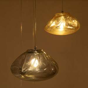 GLASS DOUBLE HEIGH CHANDELLIER#CLEAR#GOLDEN#SMOKEY#GREEN(20,25,30,40CM)