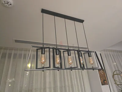 Modern Industrial 3 & 5-Light Pendant Lighting for Kitchen Island,Matte Black Metal Hanging Pendant Light Open Linear Hanging Light Adjustable Height for Dinning Room Foyer - Image 8