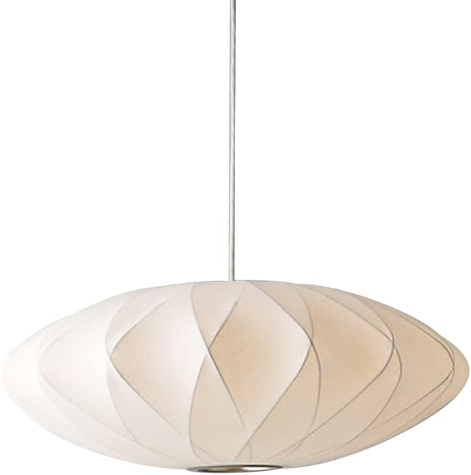 50cm/60CM Silkworm Cocoon Pendant Light Dining Room Showroom Hollow Hanging Lamp Luminaire Single Head Lantern Flat Shape Italian White Cafe House Chandelier - Image 5