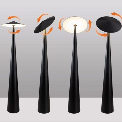Floor Light Black Floor Lamp with 3 Color Temperatures, Standing Lamp with Mushroom Shape Lampshade, Foot Button Switch Design Reading Lamp New