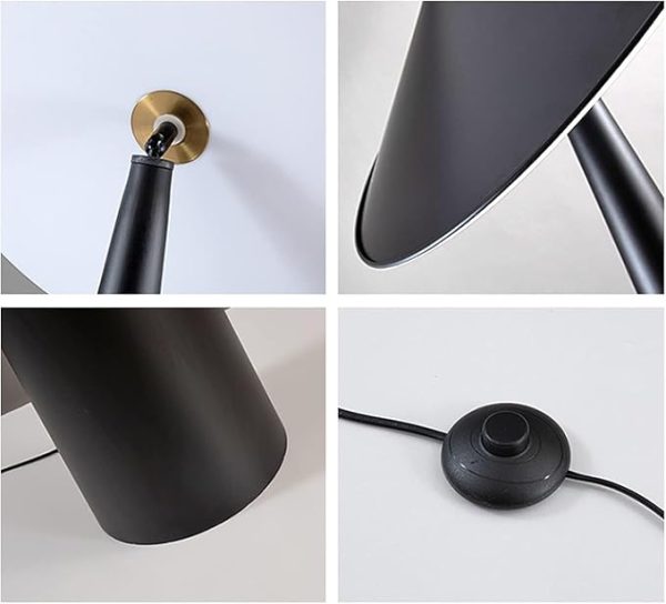 Floor Light Black Floor Lamp with 3 Color Temperatures, Standing Lamp with Mushroom Shape Lampshade, Foot Button Switch Design Reading Lamp New - Image 3
