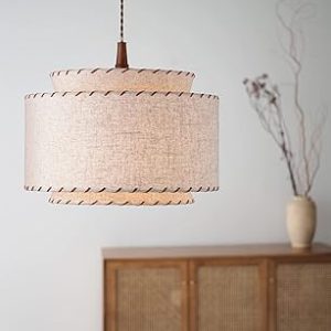 Pendant Light LT-4289 Rodney LED Bulb Included, American, Hemp, Wood, Stitching, Northern Europe, Japanese