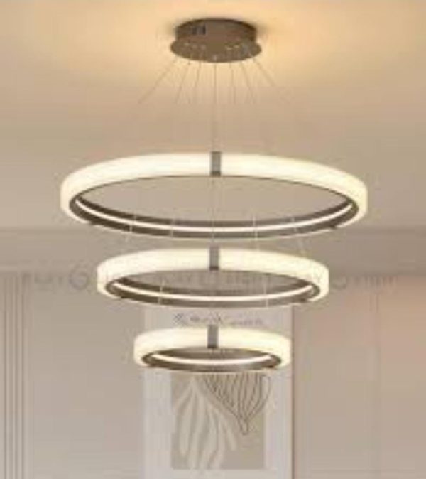 Modern designer hanging chandelier#LONG BASE#ROUND BASE#TWO RING#THREE RING#BLACK#GOLD - Image 8
