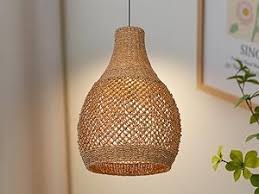 Rattan Chandelier Weaving Chandelier Hand-woven Bohemian Coastal Chandelier Rattan Basket Ceiling Chandelier Suitable for Dining Room Living Room D 11.8 inches * 15.7 inches - Image 3