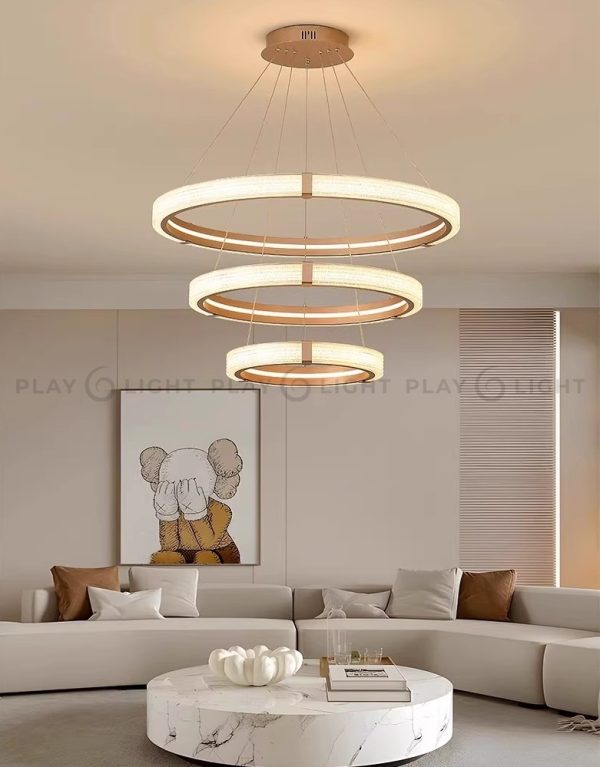 Modern designer hanging chandelier#LONG BASE#ROUND BASE#TWO RING#THREE RING#BLACK#GOLD - Image 5