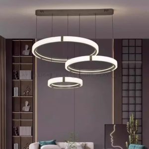 Modern designer hanging chandelier#LONG BASE#ROUND BASE#TWO RING#THREE RING#BLACK#GOLD