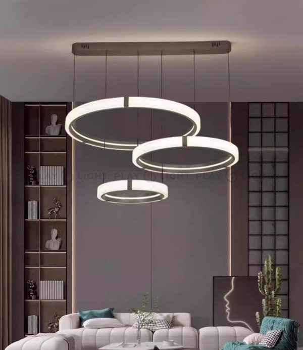 Modern designer hanging chandelier#LONG BASE#ROUND BASE#TWO RING#THREE RING#BLACK#GOLD