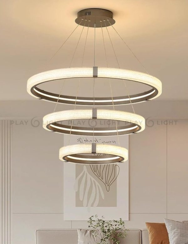 Modern designer hanging chandelier#LONG BASE#ROUND BASE#TWO RING#THREE RING#BLACK#GOLD - Image 3
