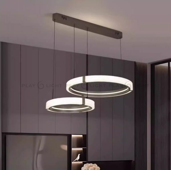 Modern designer hanging chandelier#LONG BASE#ROUND BASE#TWO RING#THREE RING#BLACK#GOLD - Image 4